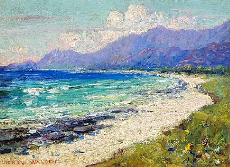 Lionel Walden Hawaiian Coastal Scene, oil painting by Lionel Walden Norge oil painting art